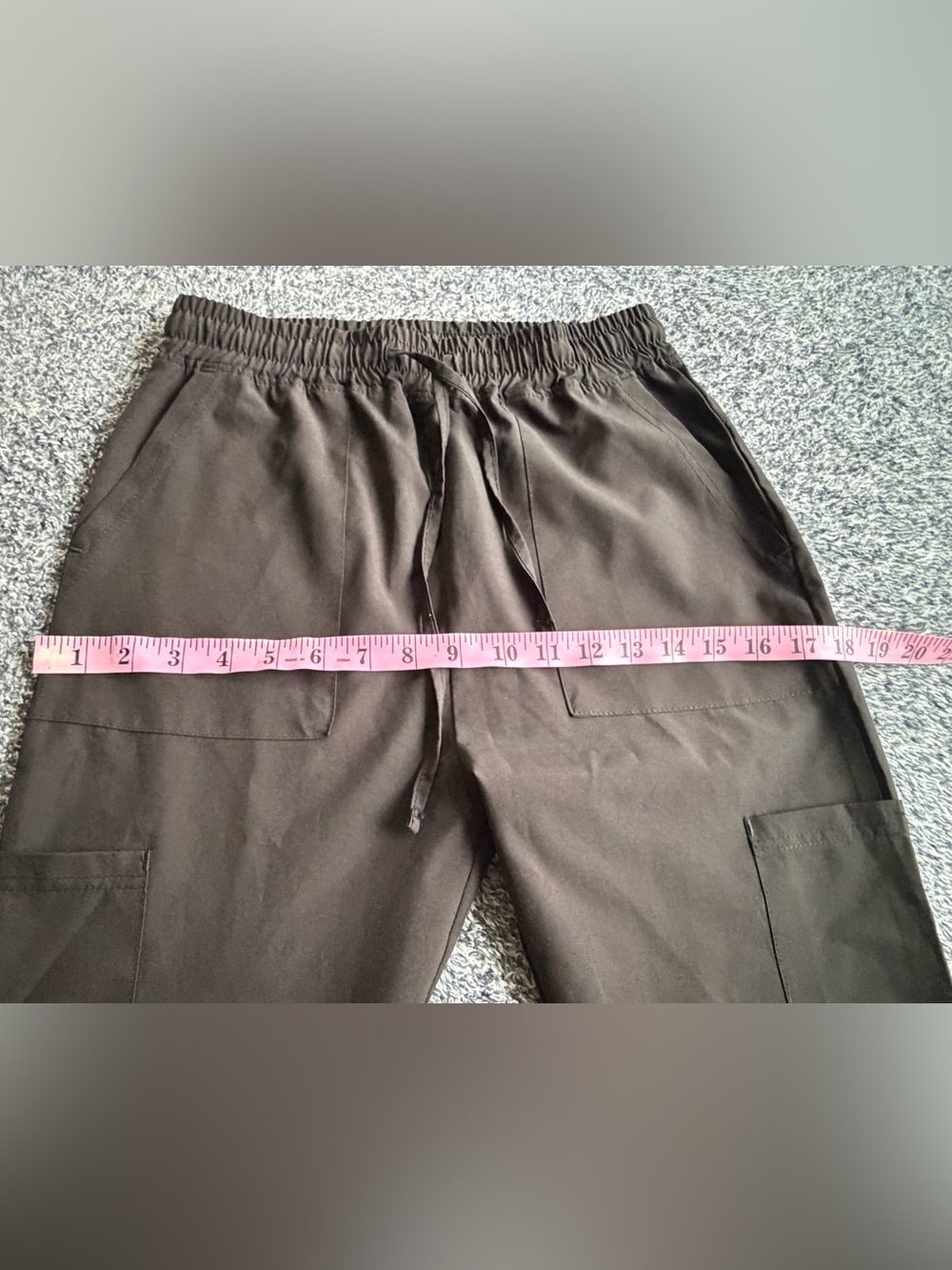 Women's Black Drawstring Cargo Crop Pants - Picture 6 of 12